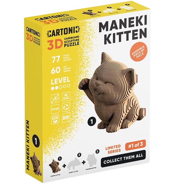 Замовити Картонний 3D пазл CARTONIC 3D Puzzle MANEKI KITTEN (CARTMNMANE)