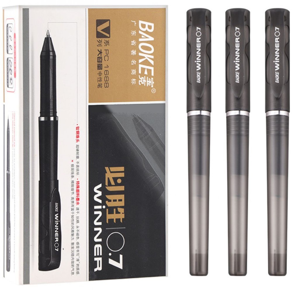 Ручка гелева BAOKE Winner 0.7 мм Black (PEN-BAO-PC1688-B) Малювання ручки