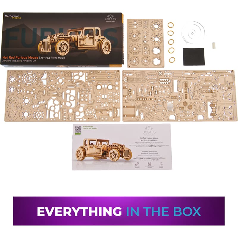 Покупка Механический 3D пазл UKRAINIAN GEARS Hot Rod Furious Mouse 207 эл (4820184121652)
