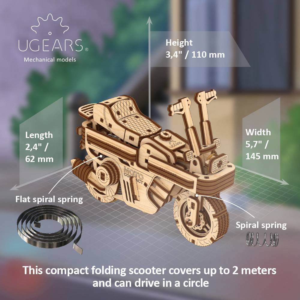 3D пазл UKRAINIAN GEARS МОТО Складаний скутер 192 ел (4820184121362) Тематика пазла мото