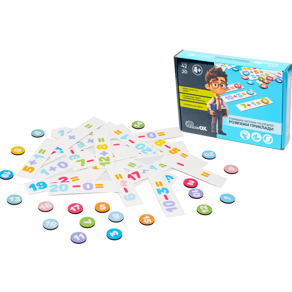 Настільна гра PUZZLEOK "Виріш приклади" 62 ел (Puz-22927) Предмет вивчення арифметика
