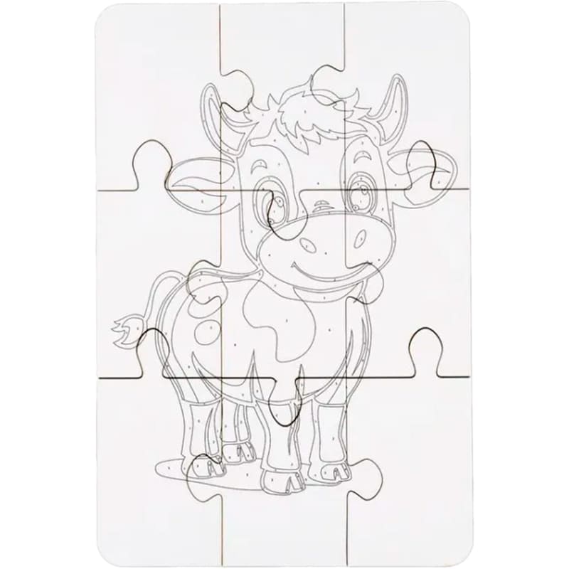 Пазл-розмальовка PUZZLEOK Корівка 9 ел (Puz-22936) Предмет вивчення логіка
