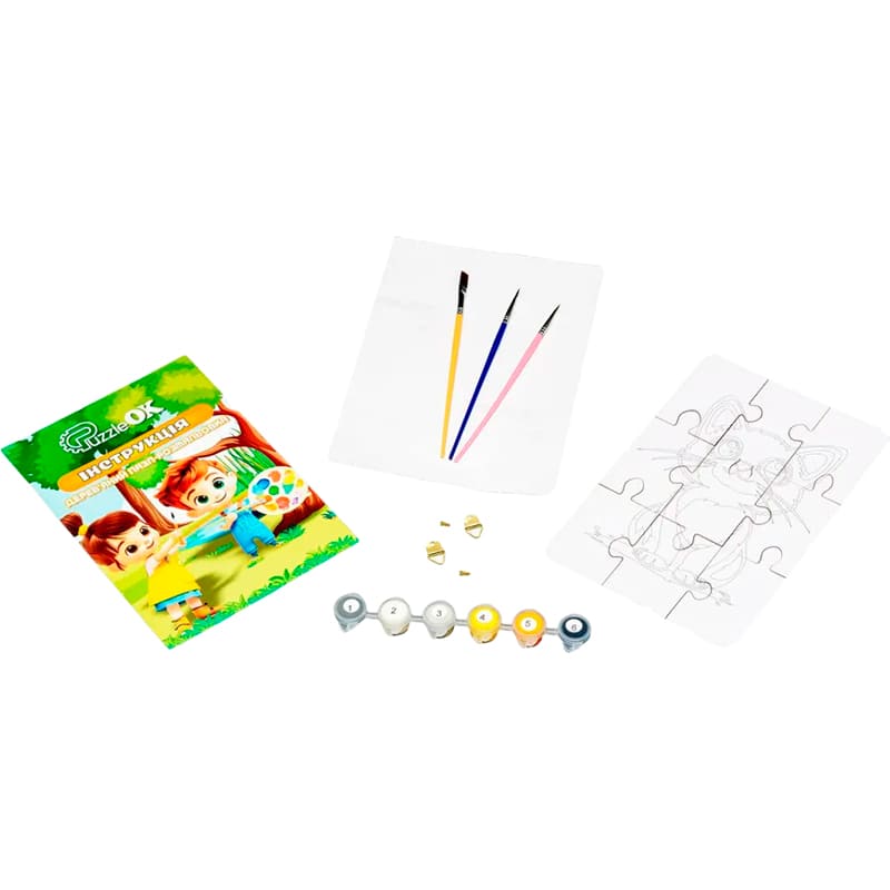Пазл-розмальовка PUZZLEOK Котик 9 ел (Puz-22938) Пазли пазл-розмальовка