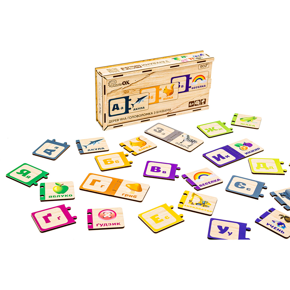 Головоломка PUZZLEOK з літерами 66 ел (Puz-22335) Предмет вивчення навколишній світ