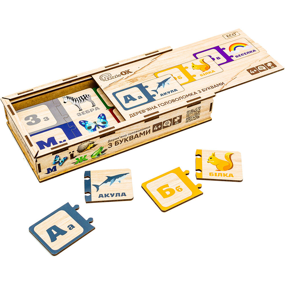 Головоломка PUZZLEOK з літерами 66 ел (Puz-22335) Предмет вивчення читання