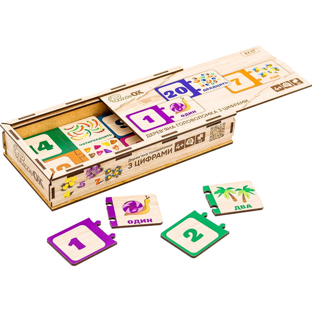 Головоломка пазл PUZZLEOK з цифрами 40 ел (Puz-53322) Предмет вивчення навколишній світ
