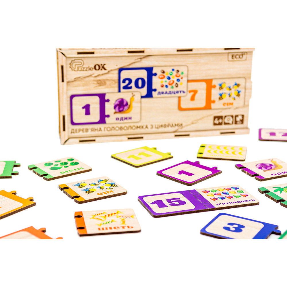 Головоломка пазл PUZZLEOK з цифрами 40 ел (Puz-53322) Вік від 4 років