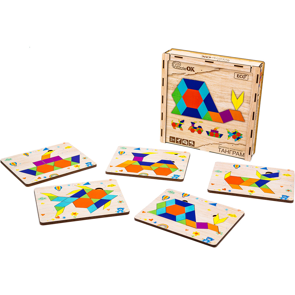 Дерев'яна головоломка PUZZLEOK Танграм (Puz-33654) Для кого універсально