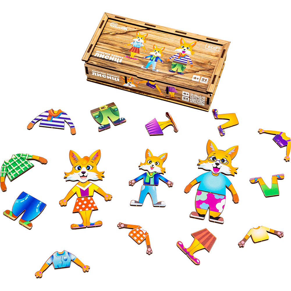 ​Розвиваюча іграшка PUZZLEOK Лисички (Puz-42121) Для кого універсально