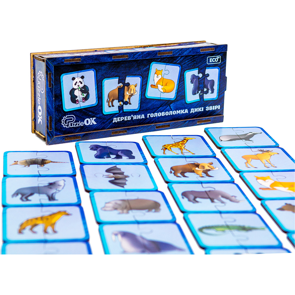 Головоломка пазл PUZZLEOK Дикі звірі 40 ел (Puz-44657) Предмет вивчення навколишній світ