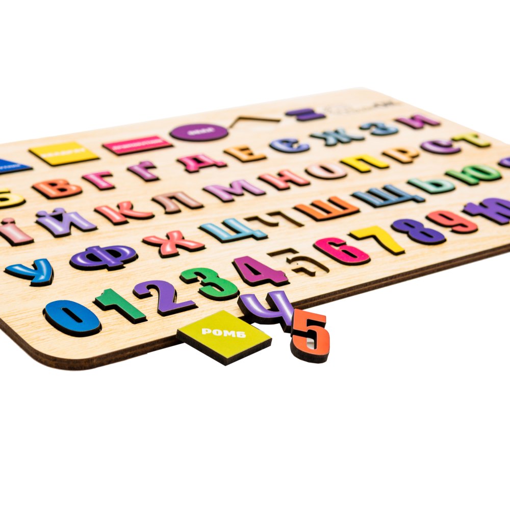 Cортер-розвиваюча дошка PUZZLEOK Азбука, Цифри, Фігури (Арт-15471) Предмет вивчення арифметика