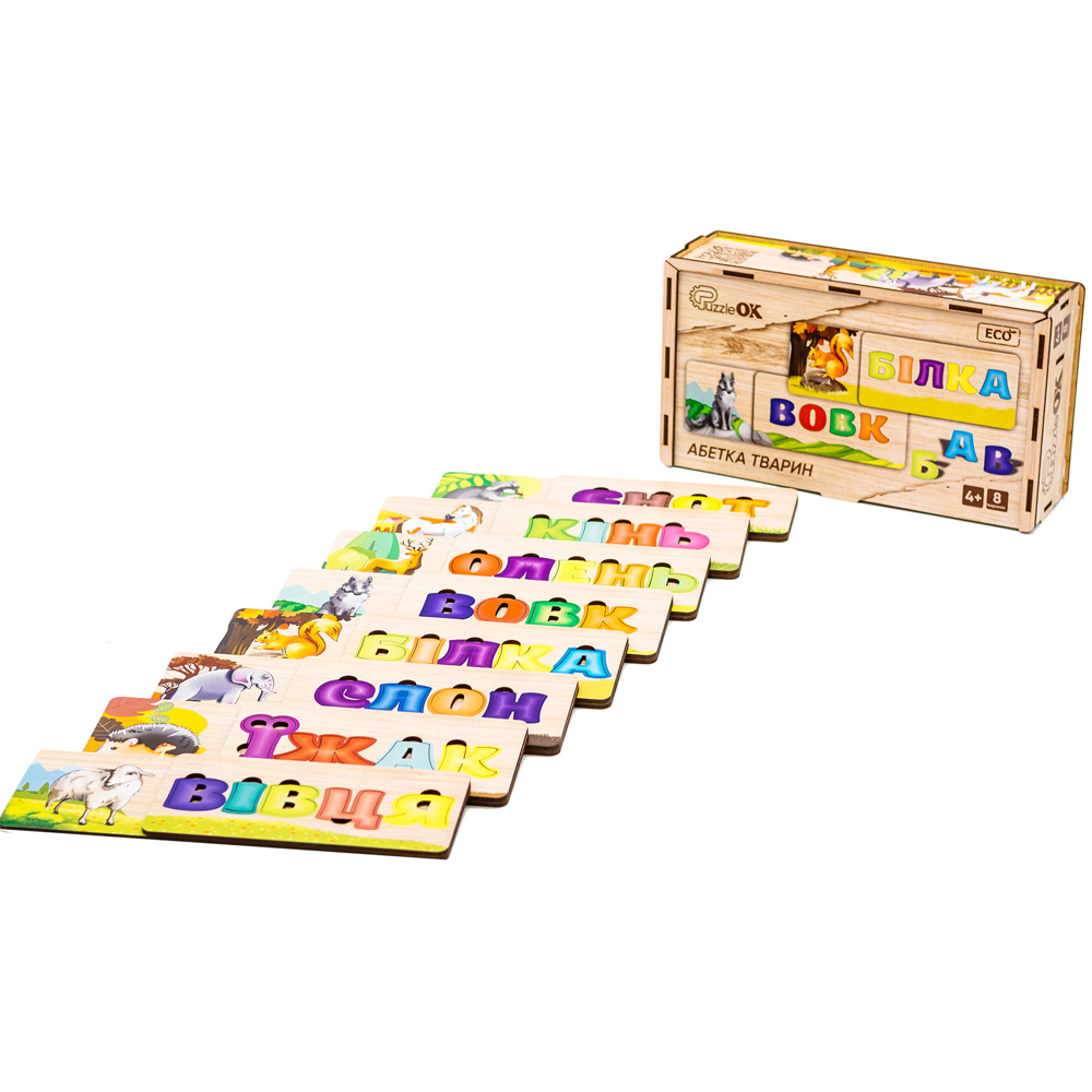 Зовнішній вигляд Пазл PUZZLEOK "Абетка тварин" (Puz-91768)
