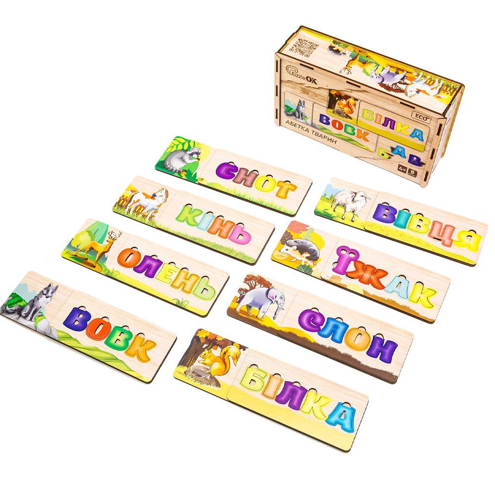 Пазл PUZZLEOK "Абетка тварин" (Puz-91768) Предмет вивчення зоологія 