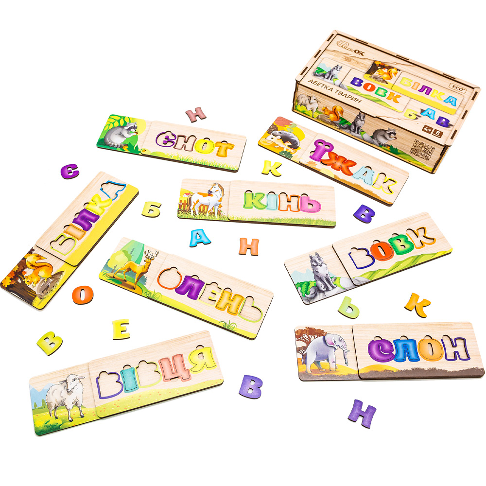 Пазл PUZZLEOK "Абетка тварин" (Puz-91768) Предмет вивчення абетка