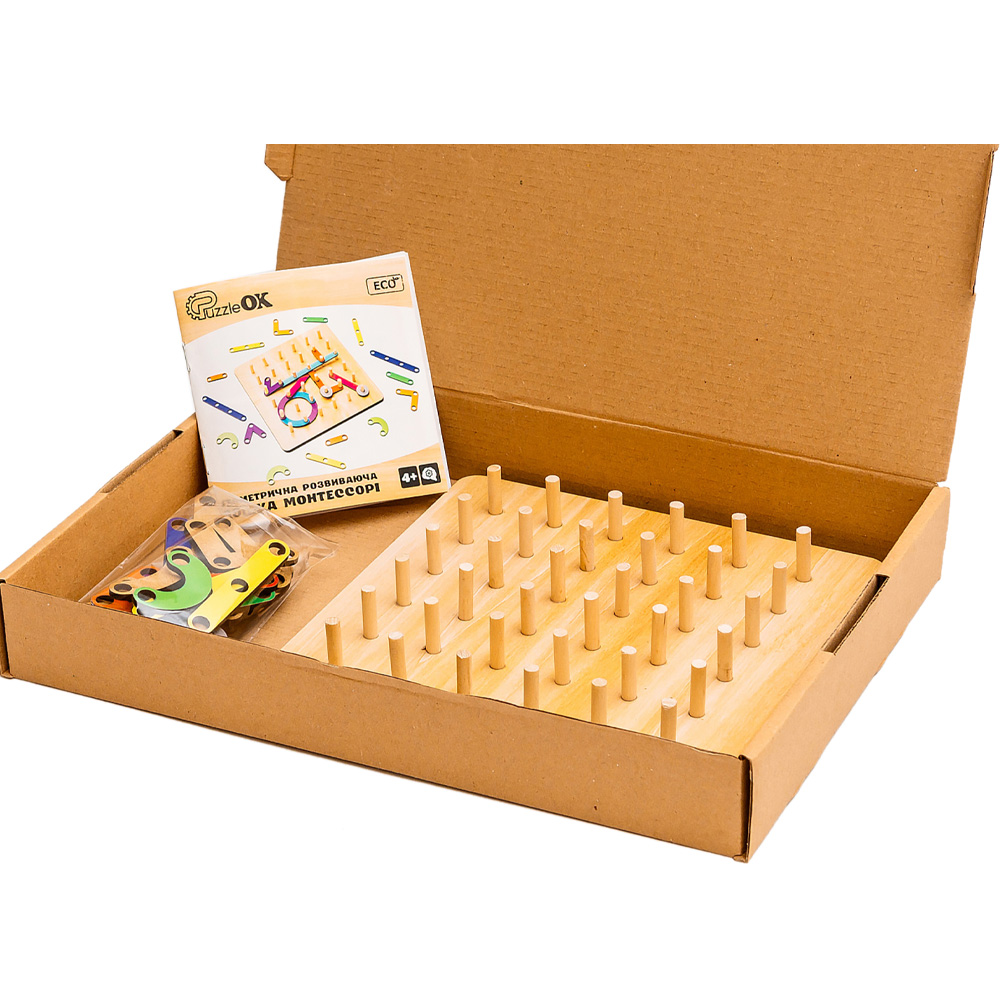 Сортер-розвиваюча дошка PUZZLEOK Монтессорі (Puz-27260) Матеріал дерево