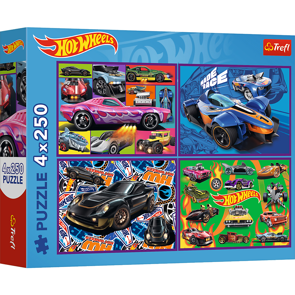 Пазлы TREFL Hot Wheels Гоночный автомобиль 4 x 250 элементов (5900511133127) Пазлы TREFL Hot Wheels Гоночный автомобиль 4 x 250 элементов (5900511133127)