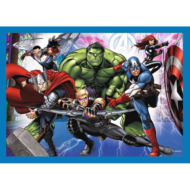 Пазл TREFL 4in1 The Avengers Хоробрі Месники 35-48-54-70 елементів (5900511343861) Предмет вивчення логіка