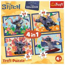 Пазл TREFL 4in1 Disney Stitch The Movie Відпочинок на Гаваях 35+48+54+70 елементів (5900511346664)