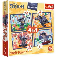 Пазл TREFL 4in1 Disney Stitch The Movie Отпуск на Гавайях 35+48+54+70 элементов (5900511346664)