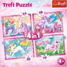 Пазл TREFL 4in1 Єдинороги та магія 35+48+54+70 елементів (5900511343892)