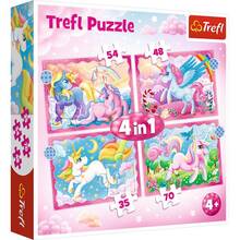 Пазл TREFL 4in1 Єдинороги та магія 35+48+54+70 елементів (5900511343892)