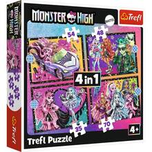 Пазл TREFL 4in1 Monster High Напружений день у Монстр Хай 35+48+54+70 елементів (5900511346558)