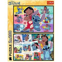 Пазли Trefl Stitch Щасливе життя Стіча 2х200 ел (5900511133349)