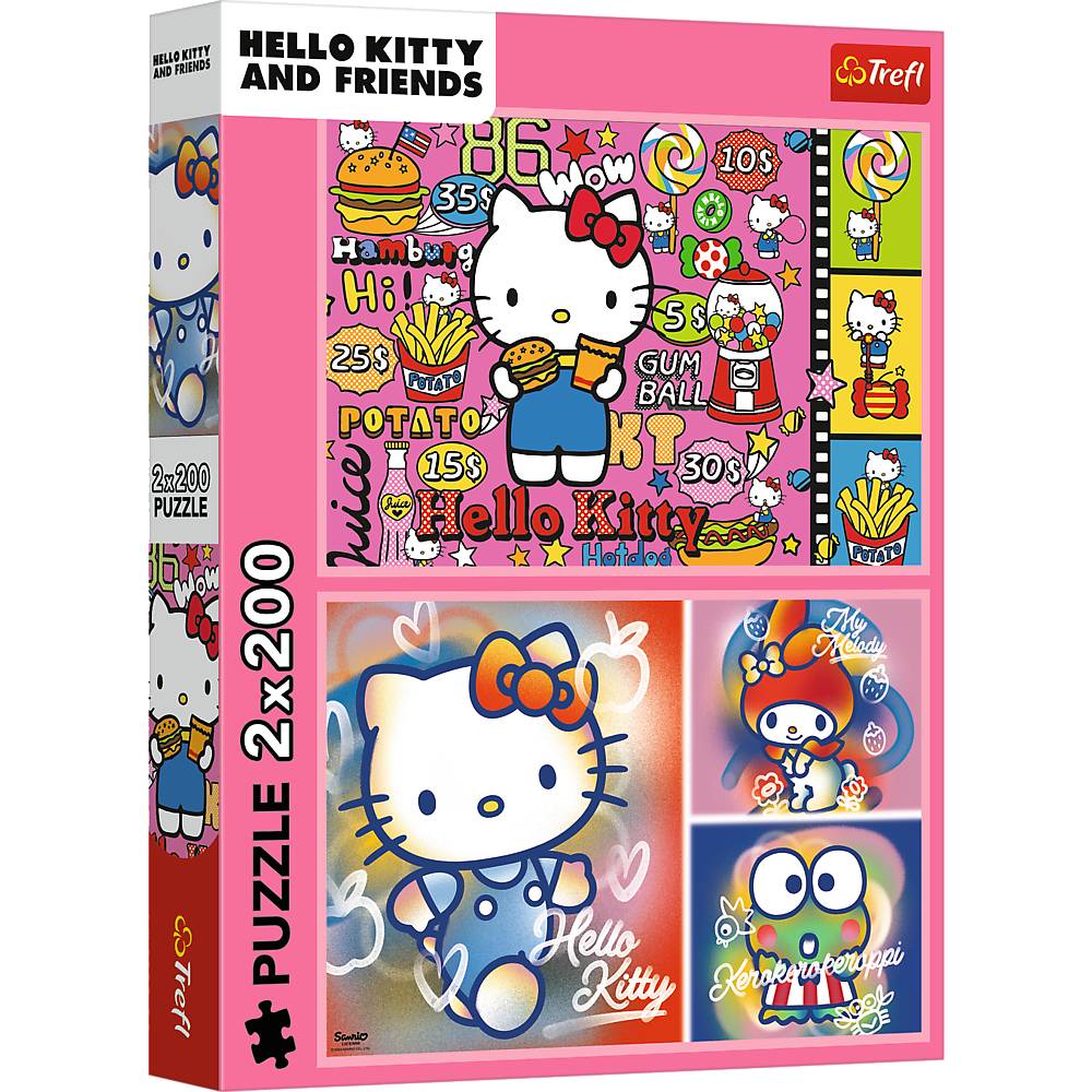 Пазли Trefl Hello Kitty Вітаю Кітті та друзів 2х200 ел (5900511133363) Предмет вивчення логіка
