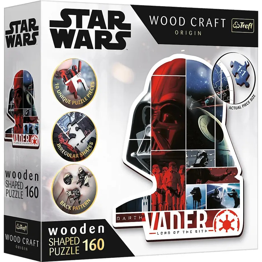 Пазли TREFL Wooden Star Wars Дарт Вейдер 160 ел (20190) Для кого універсально