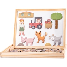 Двухсторонняя доска WOODY с магнитными фигурками в виде животных (8591864912148)