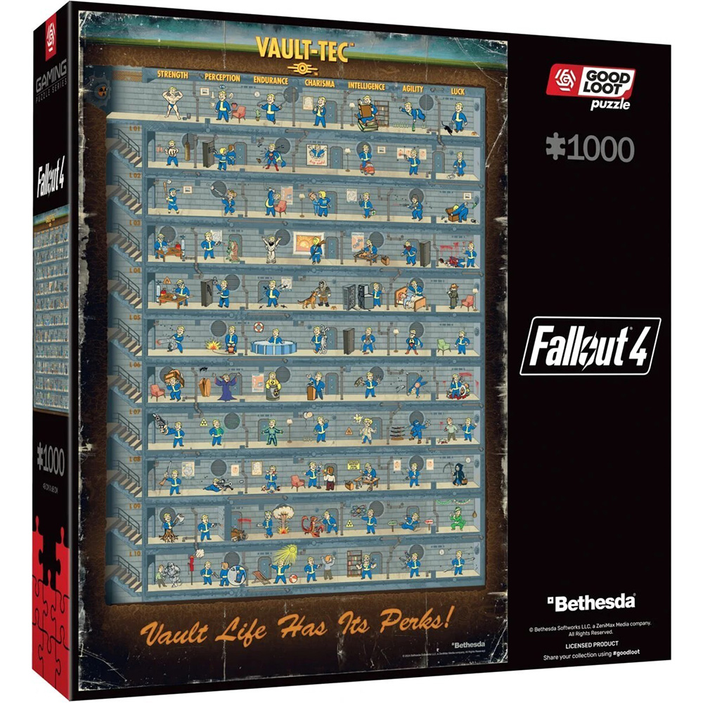 Пазлы GOODLOOT Fallout 4 Perk Poster Puzzles 1000 эл. (5908305247937) Тематика пазла игры