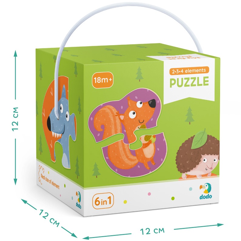 Зовнішній вигляд Пазл DODO Лісові тварини 6 в 1 (300195)