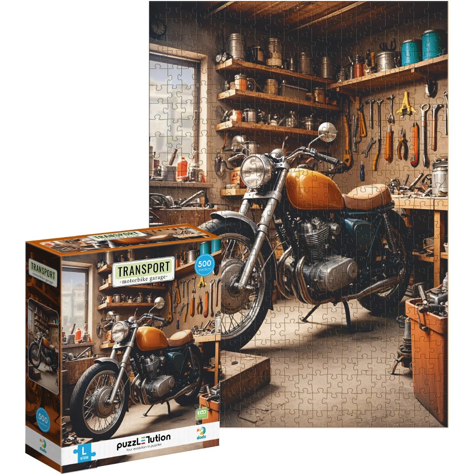 Пазл DODO Medium-L Транспорт Мотоциклетный гараж 500 эл (300651) Для кого для мальчиков