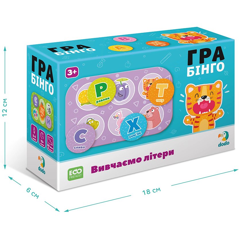 Зовнішній вигляд Настільна гра DODO Бінго Вивчаємо літери (300197)