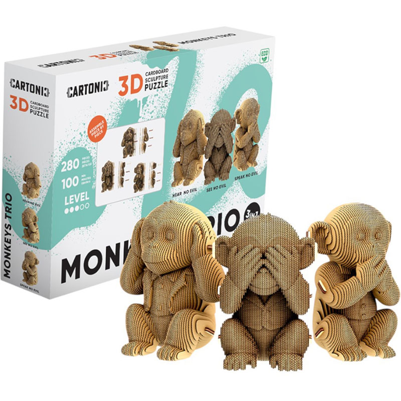 Фото 14 3D пазл CARTONIC 3D Puzzle Monkeys Trio (CARTTRIOMONK)