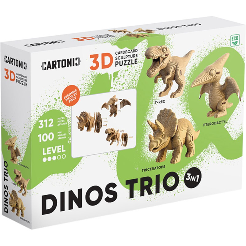Фото 14 3D пазл CARTONIC 3D Puzzle Dinos Trio (CARTTRIODINO)