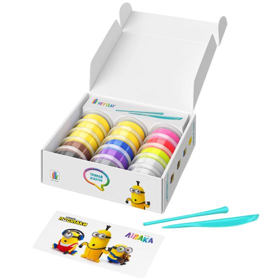 Набір для ліплення ЛІПАКА Міньйони (15026-UA01) Додатково пластилін твердне на повітрі протягом 24 годин, після чого можна грати створеними фігурками