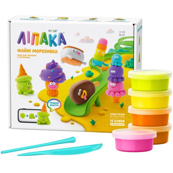 Набір для ліплення ЛІПАКА Класне морозиво (15029-UA01) Додатково Ви зможете зліпити 6 унікальних персонажів: Торнадика, Тепледика, Шаріконавтів, Йєті Сендвіч, Рожок Перекид і Чоко Бро