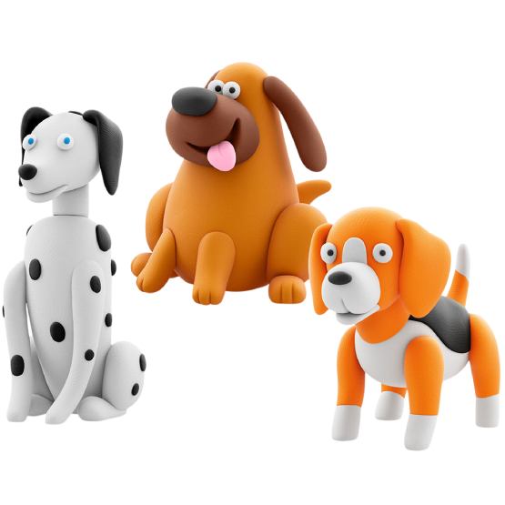 Набір для ліплення ЛІПАКА Собаки-друзі: Далматинець Турбо, Лабрадор Ням-Ням, Бігль Вокі (60058-UA01) Для кого універсально