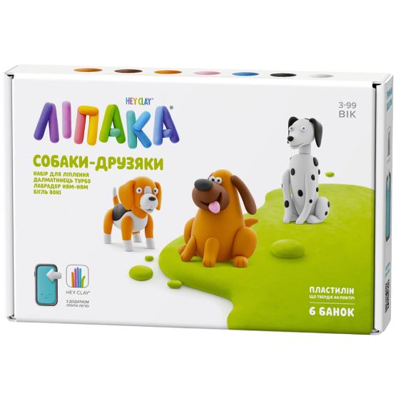 Набір для ліплення ЛІПАКА Собаки-друзі: Далматинець Турбо, Лабрадор Ням-Ням, Бігль Вокі (60058-UA01)
