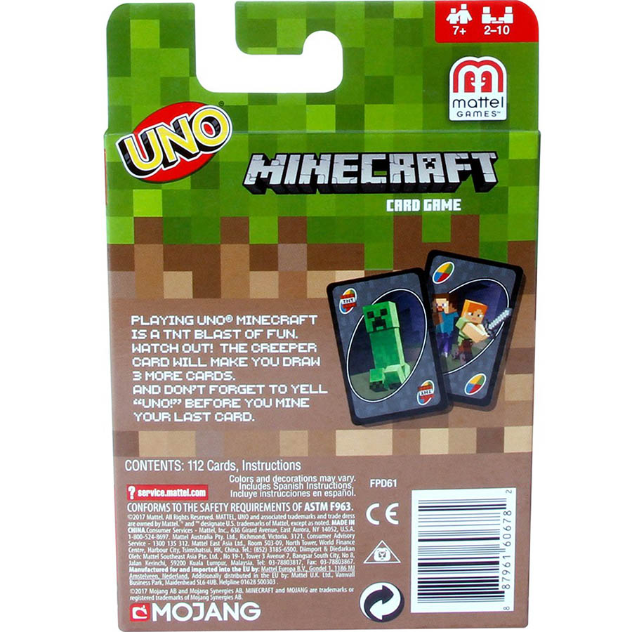 Настольна игра UNO Minecraft (FPD61) Для кого универсально