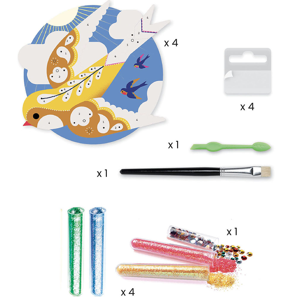 Набор для творчества DJECO Райские птицы (DJ09522) Материал картон