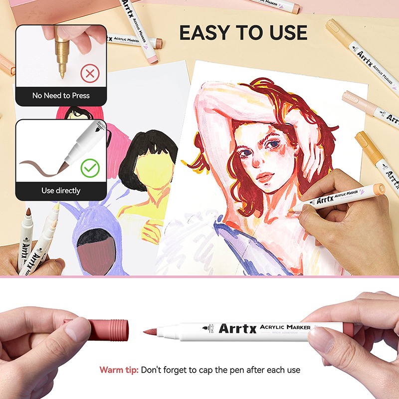 Акриловые маркеры ARRTX 30c Brush Tip Оттенки кожи 30 цветов (LC304318) Возраст от 3 лет