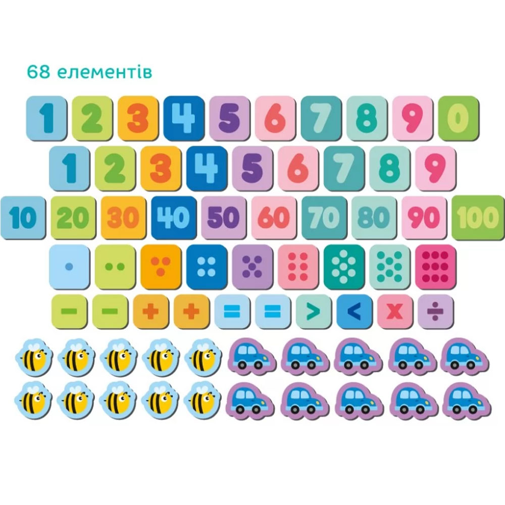 Магнітна гра DODO Магнітні цифри та знаки. Великий набір (200274) Для кого універсально