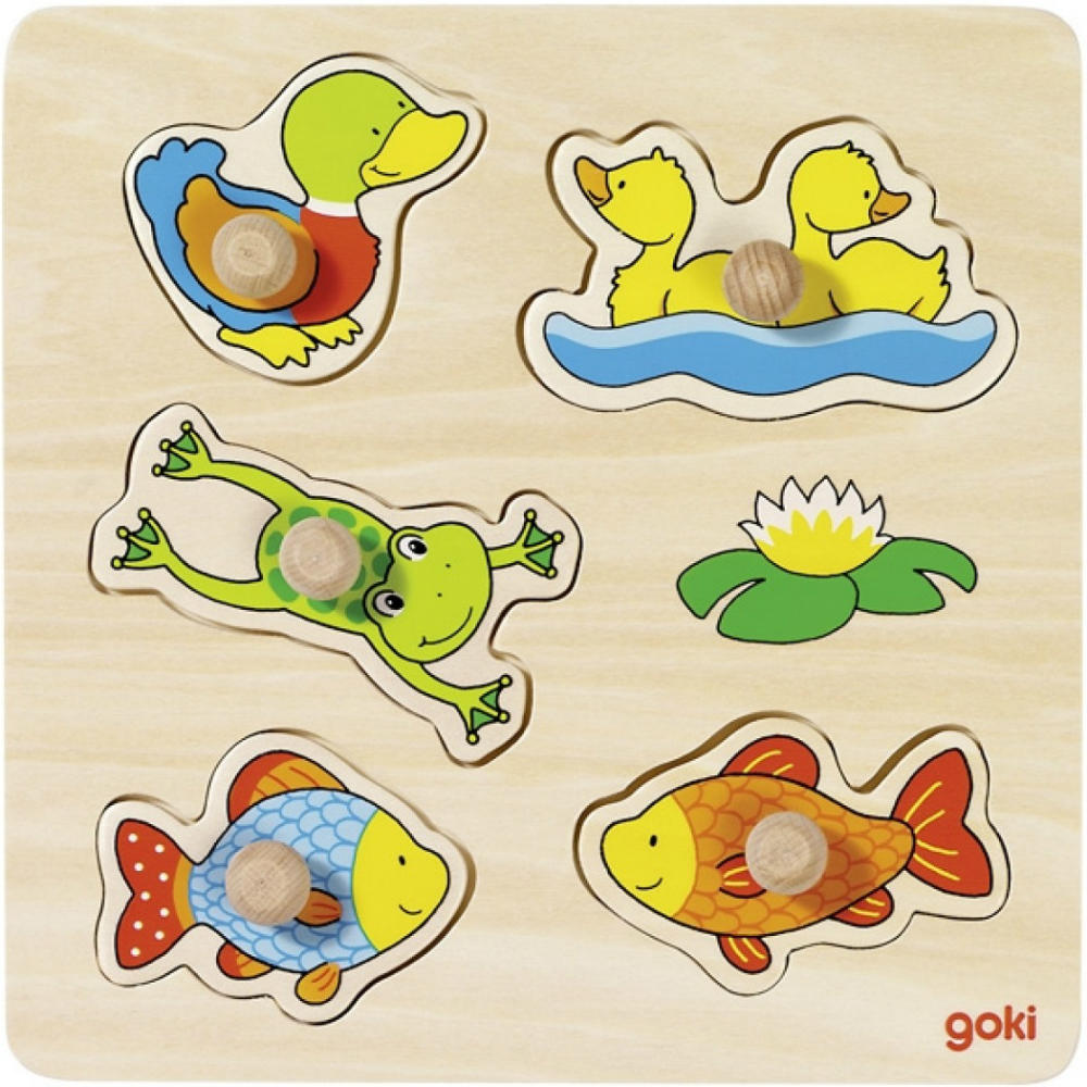 

Пазл-вкладыш Goki Наш маленький пруд (57549G), Пазл-вкладыш Наш маленький пруд 57549G