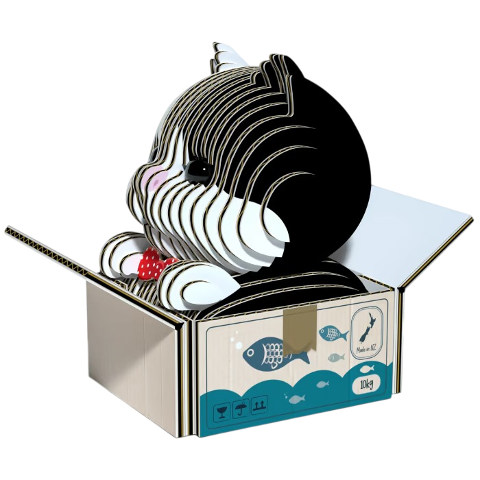 3D пазл EUGY Зоопарк Кошеня чорно-біле (XEG-089) Для кого універсально