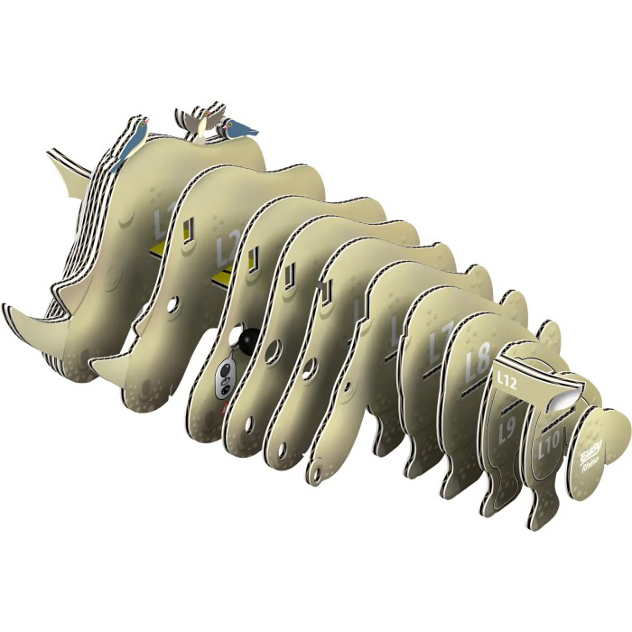 3D пазл EUGY Зоопарк Носоріг (XEG-076) Для кого універсально