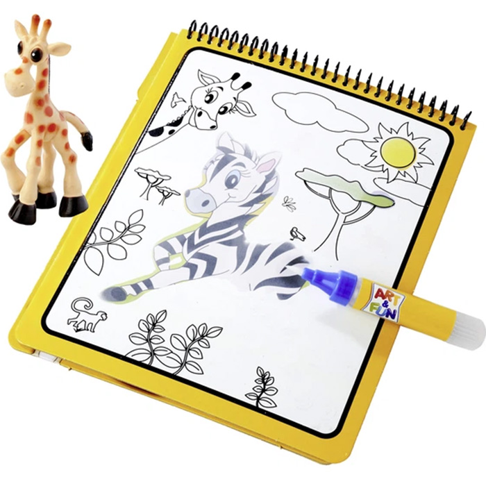 Книжка-розмальовка SIMBA Сафарі з водяною ручкою (6334635) Додатково через 10 хвилин кольорове зображення зникає, і чарівну ручку можна використати знову