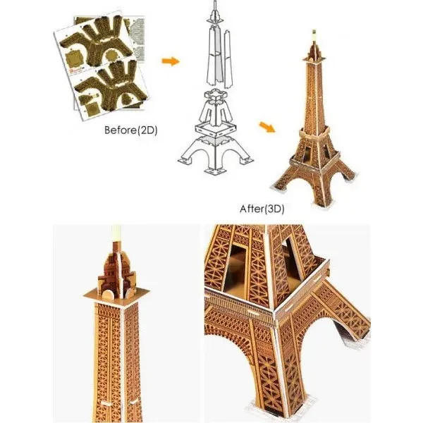 3D пазл CUBIC FUN Эйфелева башня мини (S3006h) Для кого универсально