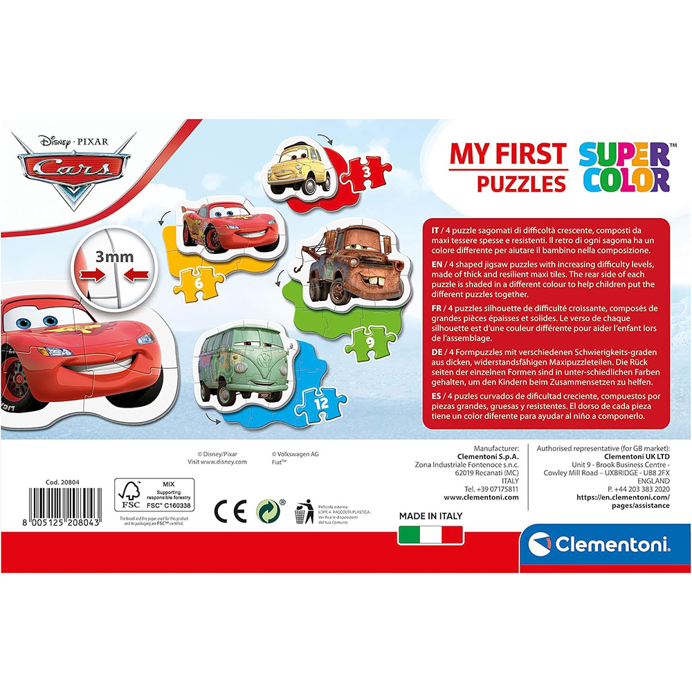 Пазл CLEMENTONI My First Puzzles 4 in 1 Cars (20804) Вік від 2 років